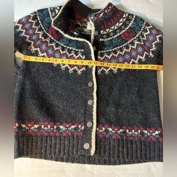 Woolrich women’s Wool Fair Isle Vintage Cardigan Size M - Picture 3 of 9